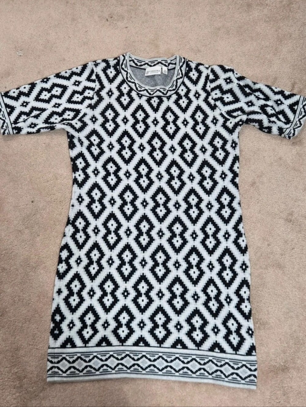 Versona Black and White Sweater Dress